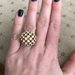 Authentic Kate Spade rhinestone cocktail ring